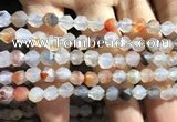 CAA1230 15.5 inches 6mm faceted nuggets matte dendritic agate beads