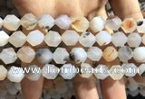 CAA1233 15.5 inches 12mm faceted nuggets matte dendritic agate beads