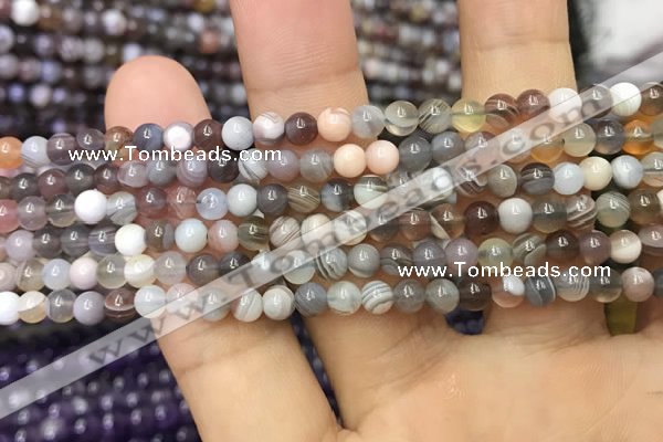 CAA1250 15.5 inches 4mm round Botswana agate beads wholesale