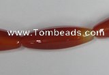 CAA127 15.5 inches 10*30mm rice red agate gemstone beads