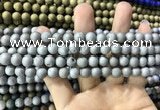 CAA1290 15.5 inches 8mm round matte plated druzy agate beads