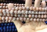 CAA1293 15.5 inches 8mm round matte plated druzy agate beads