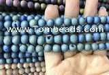 CAA1297 15.5 inches 8mm round matte plated druzy agate beads