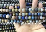 CAA1301 15.5 inches 8mm round matte plated druzy agate beads