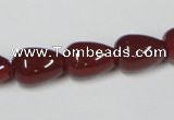 CAA132 15.5 inches 10*14mm teardrop red agate gemstone beads