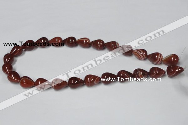 CAA135 15.5 inches 8*16mm teardrop red agate gemstone beads