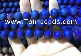 CAA1380 15.5 inches 16mm round matte plated druzy agate beads