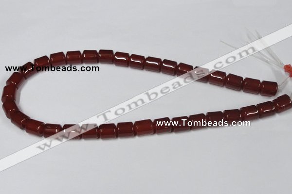 CAA139 15.5 inches 9*12mm column red agate gemstone beads