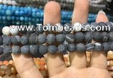 CAA1410 15.5 inches 8mm round matte druzy agate beads