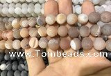 CAA1418 15.5 inches 10mm round matte druzy agate beads