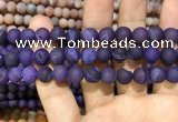 CAA1421 15.5 inches 10mm round matte druzy agate beads