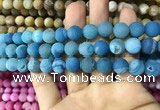 CAA1423 15.5 inches 10mm round matte druzy agate beads