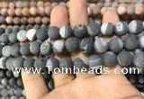 CAA1425 15.5 inches 10mm round matte druzy agate beads