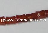 CAA143 15.5 inches 8*10mm bamboo shape red agate gemstone beads