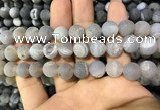 CAA1432 15.5 inches 12mm round matte druzy agate beads