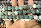 CAA1439 15.5 inches 12mm round matte druzy agate beads