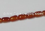 CAA144 15.5 inches 6*9mm drum red agate gemstone beads