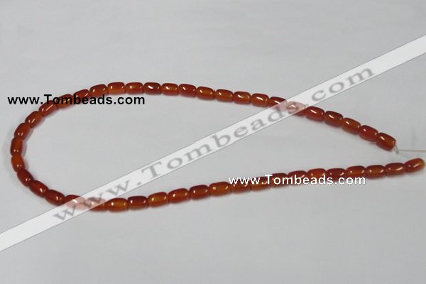 CAA144 15.5 inches 6*9mm drum red agate gemstone beads