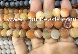 CAA1449 15.5 inches 14mm round matte druzy agate beads