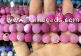 CAA1452 15.5 inches 14mm round matte druzy agate beads