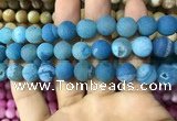 CAA1453 15.5 inches 14mm round matte druzy agate beads