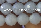 CAA1460 15.5 inches 6mm faceted round blue lace agate beads