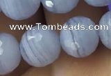 CAA1462 15.5 inches 9mm faceted round blue lace agate beads