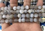 CAA1472 15.5 inches 10mm round matte banded agate beads wholesale