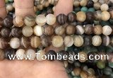 CAA1478 15.5 inches 12mm round matte banded agate beads wholesale