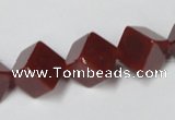 CAA148 15.5 inches 10*10mm cube red agate gemstone beads