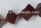 CAA149 15.5 inches 12*12mm cube red agate gemstone beads