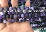 CAA1495 15.5 inches 6mm round matte banded agate beads wholesale