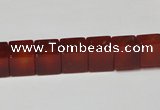 CAA150 15.5 inches 8*8mm cube red agate gemstone beads