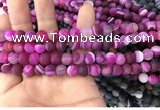 CAA1500 15.5 inches 6mm round matte banded agate beads wholesale