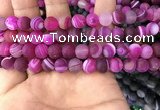 CAA1502 15.5 inches 10mm round matte banded agate beads wholesale