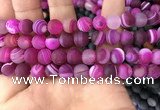 CAA1503 15.5 inches 12mm round matte banded agate beads wholesale