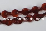 CAA151 15.5 inches 8*8mm curved moon red agate gemstone beads