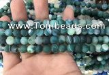 CAA1510 15.5 inches 6mm round matte banded agate beads wholesale