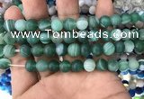 CAA1517 15.5 inches 10mm round matte banded agate beads wholesale