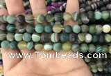 CAA1521 15.5 inches 8mm round matte banded agate beads wholesale