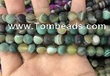 CAA1522 15.5 inches 10mm round matte banded agate beads wholesale