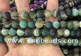 CAA1523 15.5 inches 12mm round matte banded agate beads wholesale