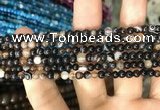 CAA1536 15.5 inches 4mm round banded agate beads wholesale