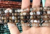 CAA1537 15.5 inches 6mm round banded agate beads wholesale