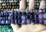 CAA1556 15.5 inches 8mm round banded agate beads wholesale