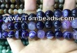 CAA1558 15.5 inches 12mm round banded agate beads wholesale