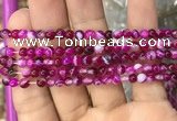 CAA1560 15.5 inches 4mm round banded agate beads wholesale