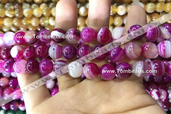 CAA1564 15.5 inches 12mm round banded agate beads wholesale