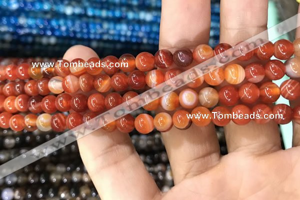 CAA1567 15.5 inches 6mm round banded agate beads wholesale