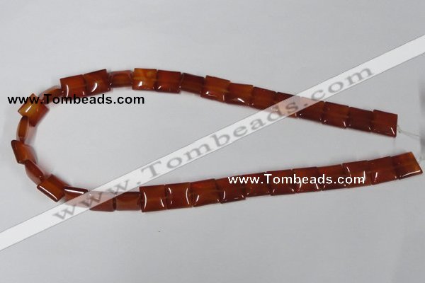 CAA160 15.5 inches 12*12mm square red agate gemstone beads